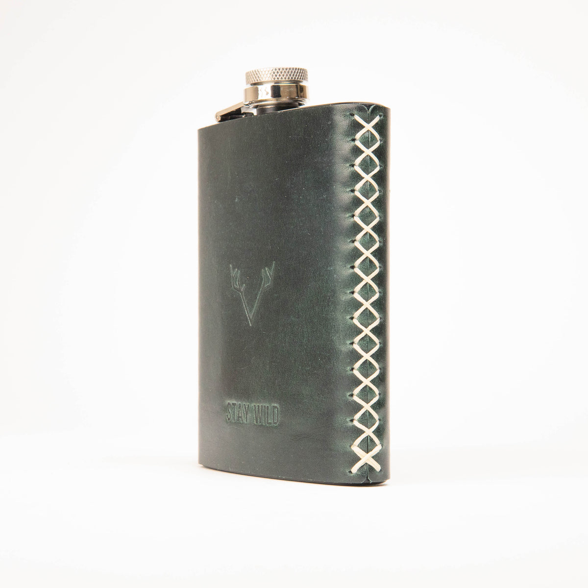 MUSS leather hip flask, hand-stitched full-grain leather (photo 5)